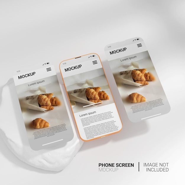 Mockup voor meerdere schermen voor telefoons