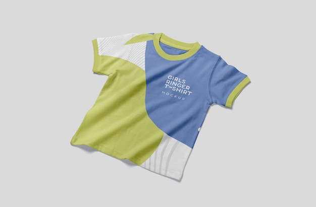 PSD mockup voor meisjes beltoon t-shirt