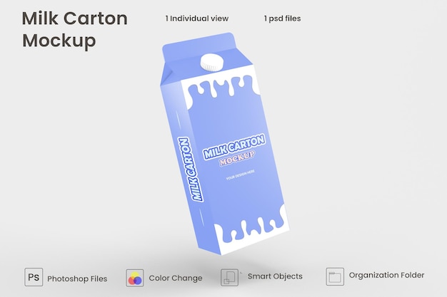 Mockup voor melkverpakkingen