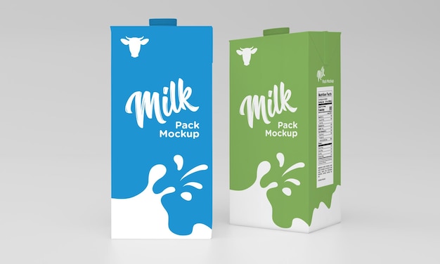 Mockup voor melkverpakkingspakketontwerp