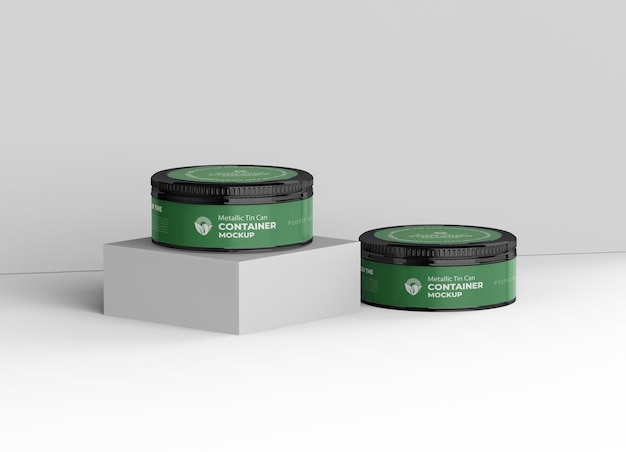 Mockup voor metalen cosmetica of koekjestrommel