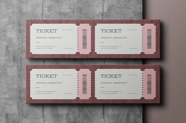 Mockup voor minimaal evenementticket