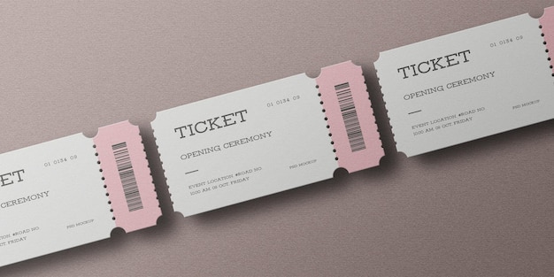 Mockup voor minimaal evenementticket