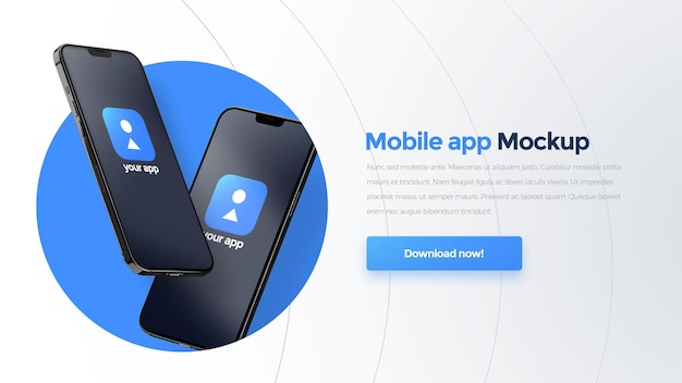 PSD mockup voor mobiele apps