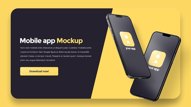 PSD mockup voor mobiele apps