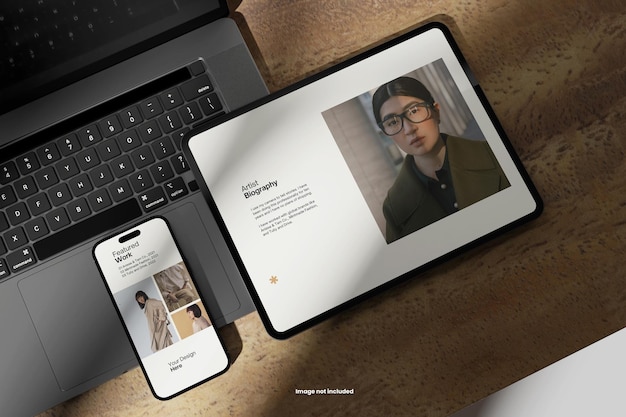 Mockup voor moderne technologie voor smartphones en tablets