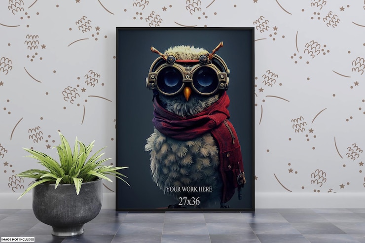 PSD mockup voor muur en frame