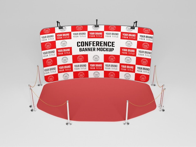 Mockup voor muurbanner voor persconferentie