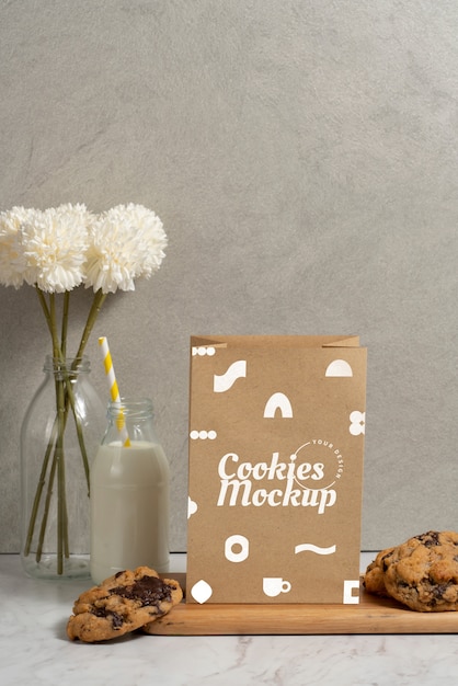Mockup voor ontwerp van koekjesverpakking