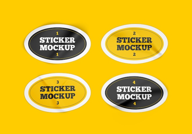 Mockup voor ovale stickers