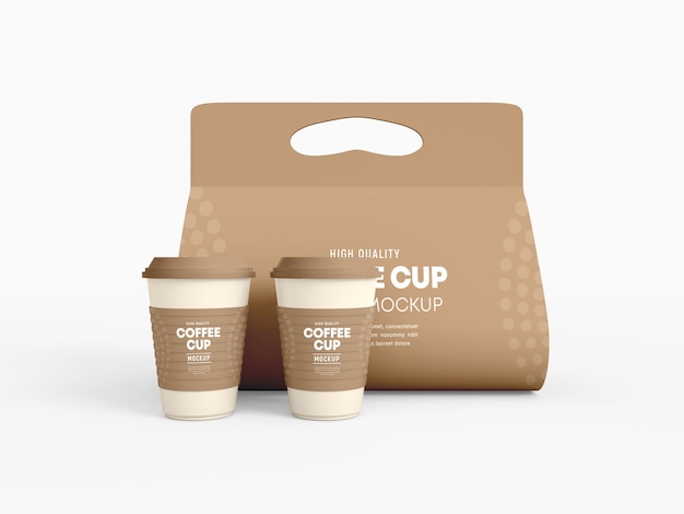 Mockup voor papieren koffiebekerhouder