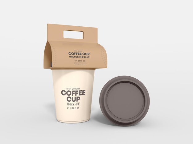 Mockup voor papieren koffiebekerhouder