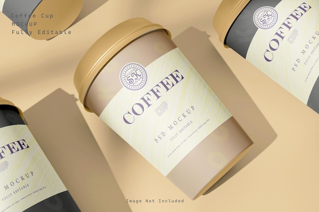 Mockup voor papieren koffiekopjes premium psd