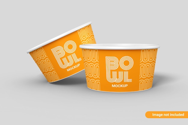Mockup voor papieren kom