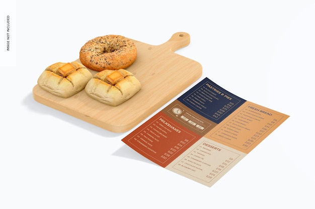 Mockup voor papieren menu's