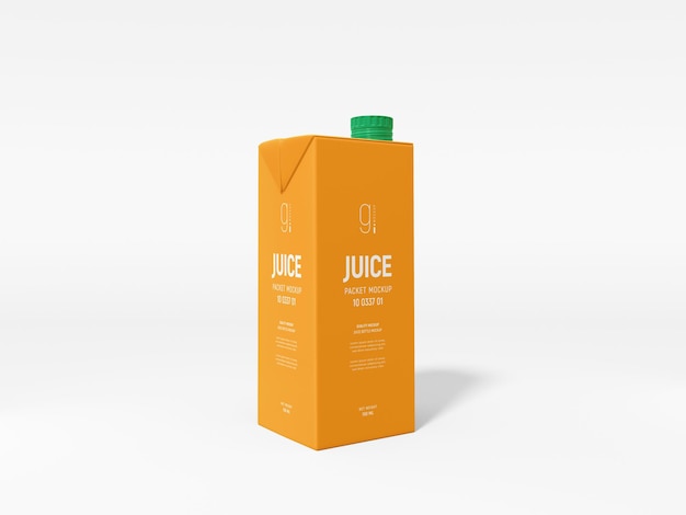 Mockup voor papieren sapverpakking Tetra-pakketverpakking
