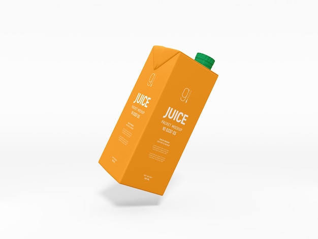 Mockup voor papieren sapverpakking Tetra-pakketverpakking