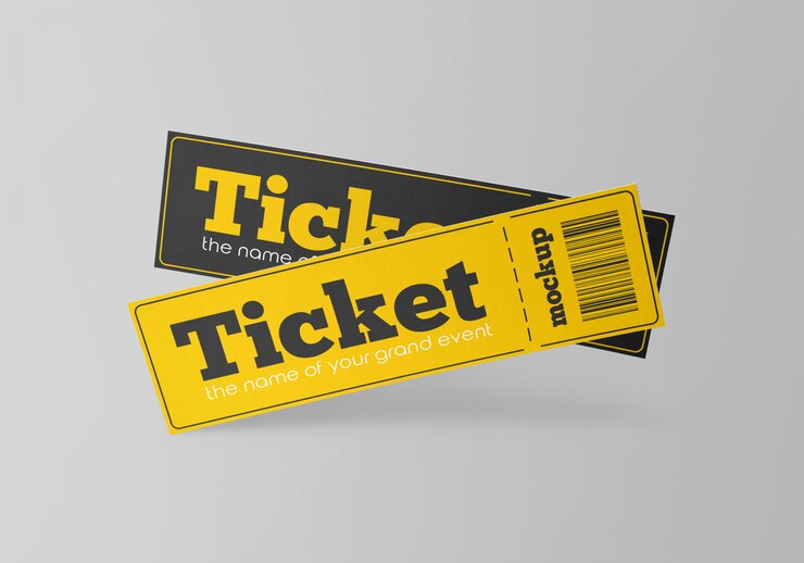 PSD mockup voor papieren tickets