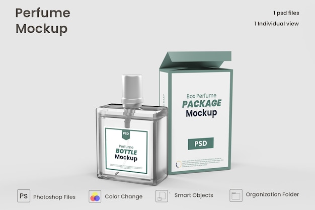 Mockup voor parfumverpakking premium psd