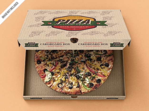 Mockup voor pizzabezorgdoos