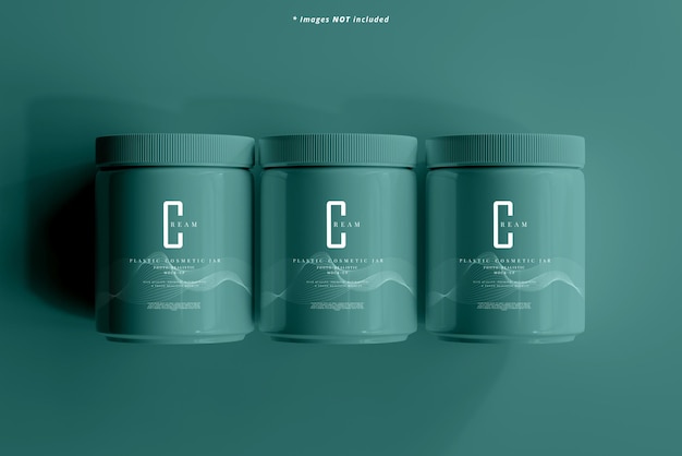 Mockup voor plastic cosmetische pot