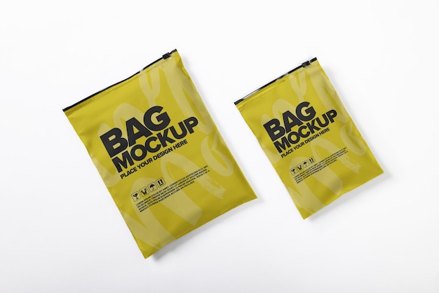 Mockup voor plastic envelopverpakking