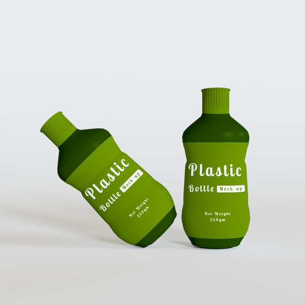 Mockup voor plastic flessen