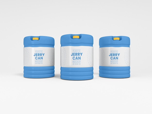 Mockup voor plastic jerrycan-brandingverpakking