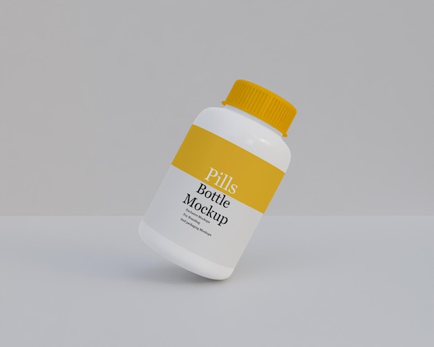 PSD mockup voor plastic pillen bottle