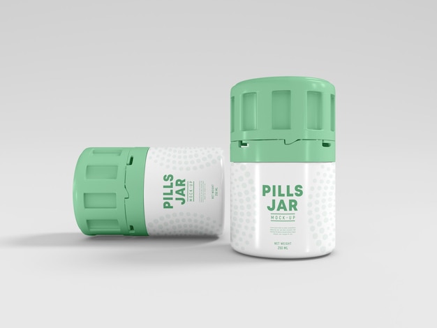 Mockup voor plastic pillendoosverpakking