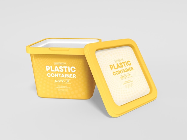 Mockup voor plastic voedselcontainerverpakking