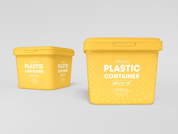Mockup voor plastic voedselcontainerverpakking