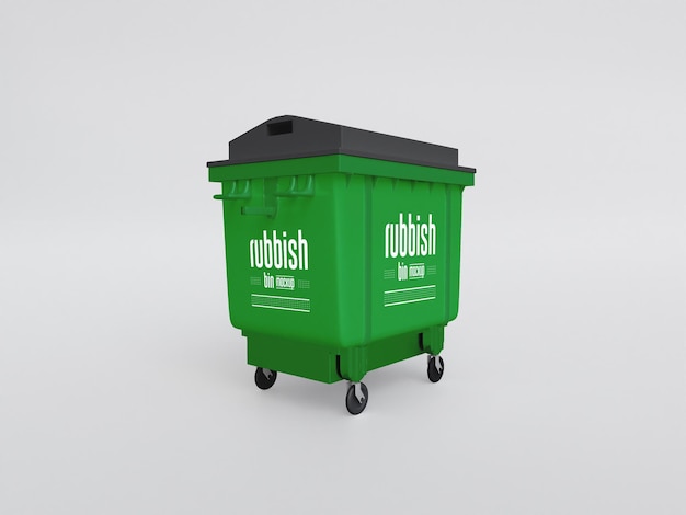 Mockup voor plastic vuilnisbak