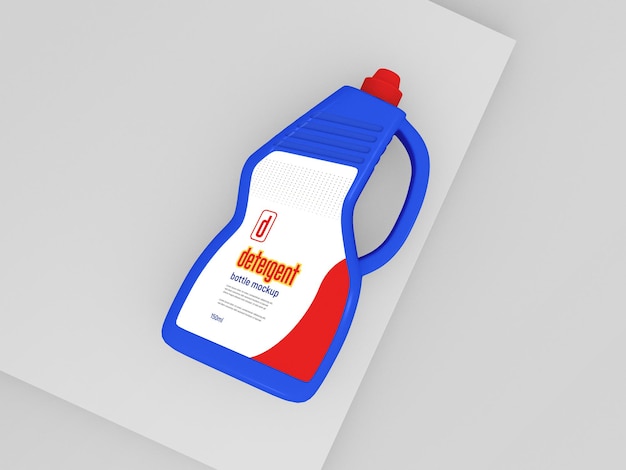 Mockup voor plastic wasmiddelfles