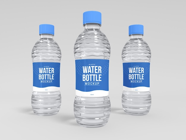 Mockup voor plastic waterflessen