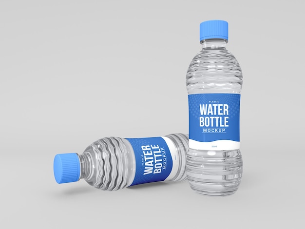 Mockup voor plastic waterflessen