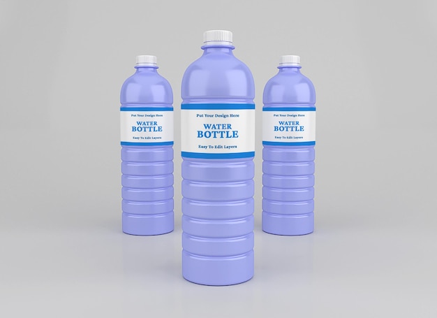 Mockup voor plastic waterflessen