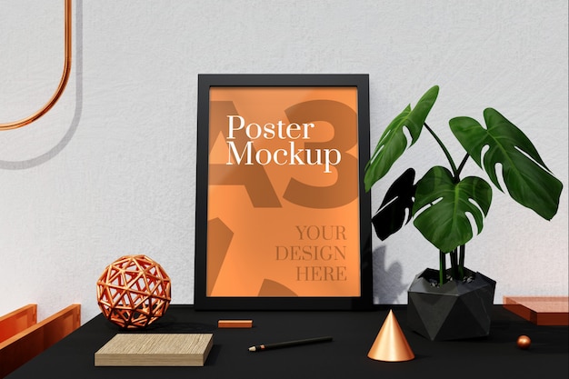 Mockup voor poster a3 en fotolijsten