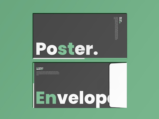 PSD mockup voor poster en envelop