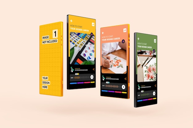 Mockup voor promotie van smartphone-app-scherm