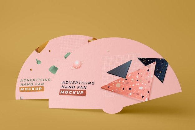 Mockup voor reclamehandfans