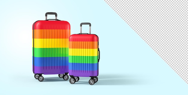 Mockup voor reisbagage met lgbt-vlag