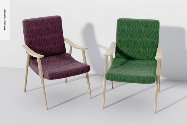 PSD mockup voor retro stoelen