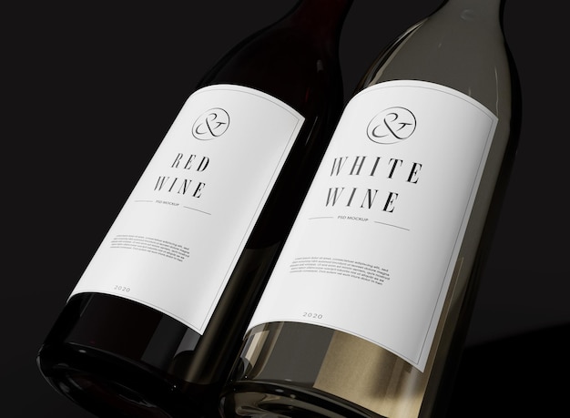 Mockup voor rode witte wijn