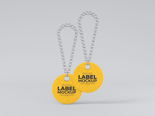 Mockup voor rond labelhanglabel