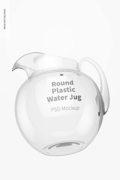 Mockup voor rond plastic waterkan, drijvend