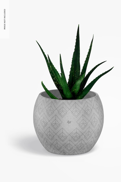 Mockup voor ronde cementpot