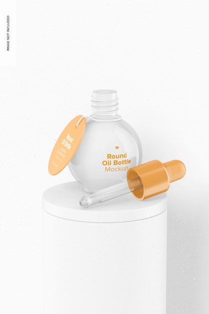 Mockup voor ronde olieflessen van 0,5 oz