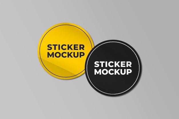 Mockup voor ronde stickerontwerp