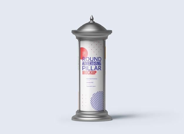 PSD mockup voor ronde straatreclamezuil